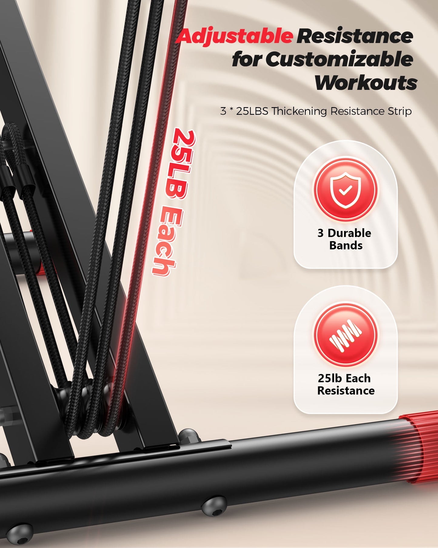 Squat Assist Trainer, 330lbs Foldable with Adjustable 4 Resistance Bands