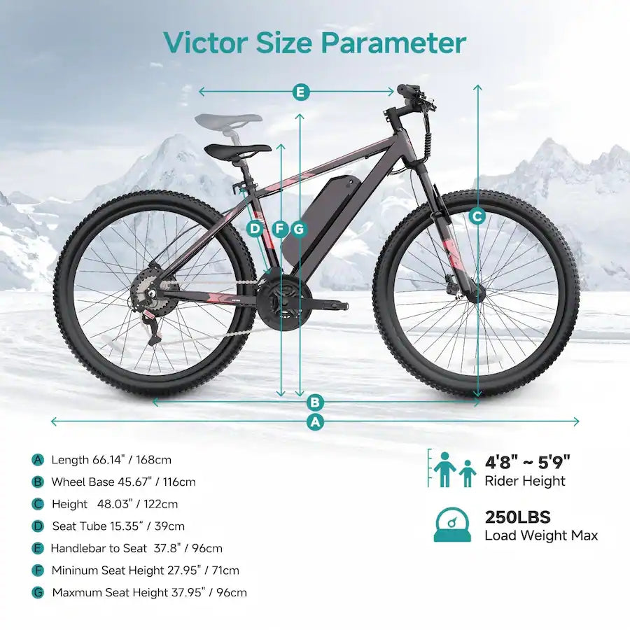 QNUT - VICTOR 3.0 26" Electric Bike for Adults, 350W Motor, Commuting E-Bike with Steel Frame & Mechanical Disc Brakes