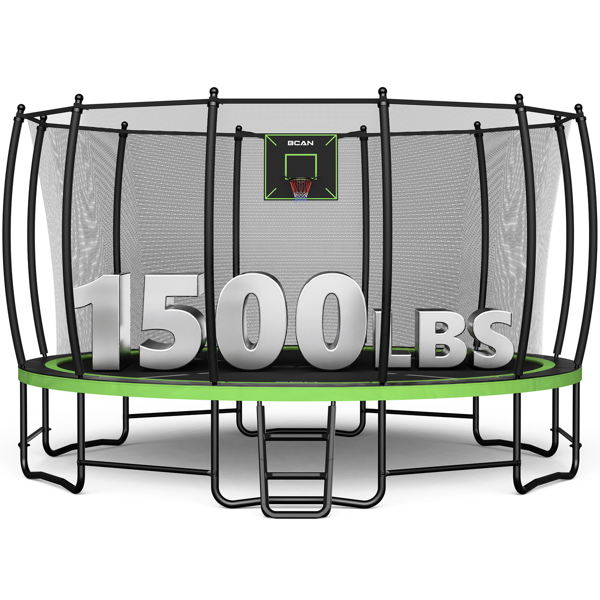BCAN 16FT Recreational Trampoline with Enclosure for Kids Adults, ASTM Approved, Outdoor Trampolines with Ladder for Kids