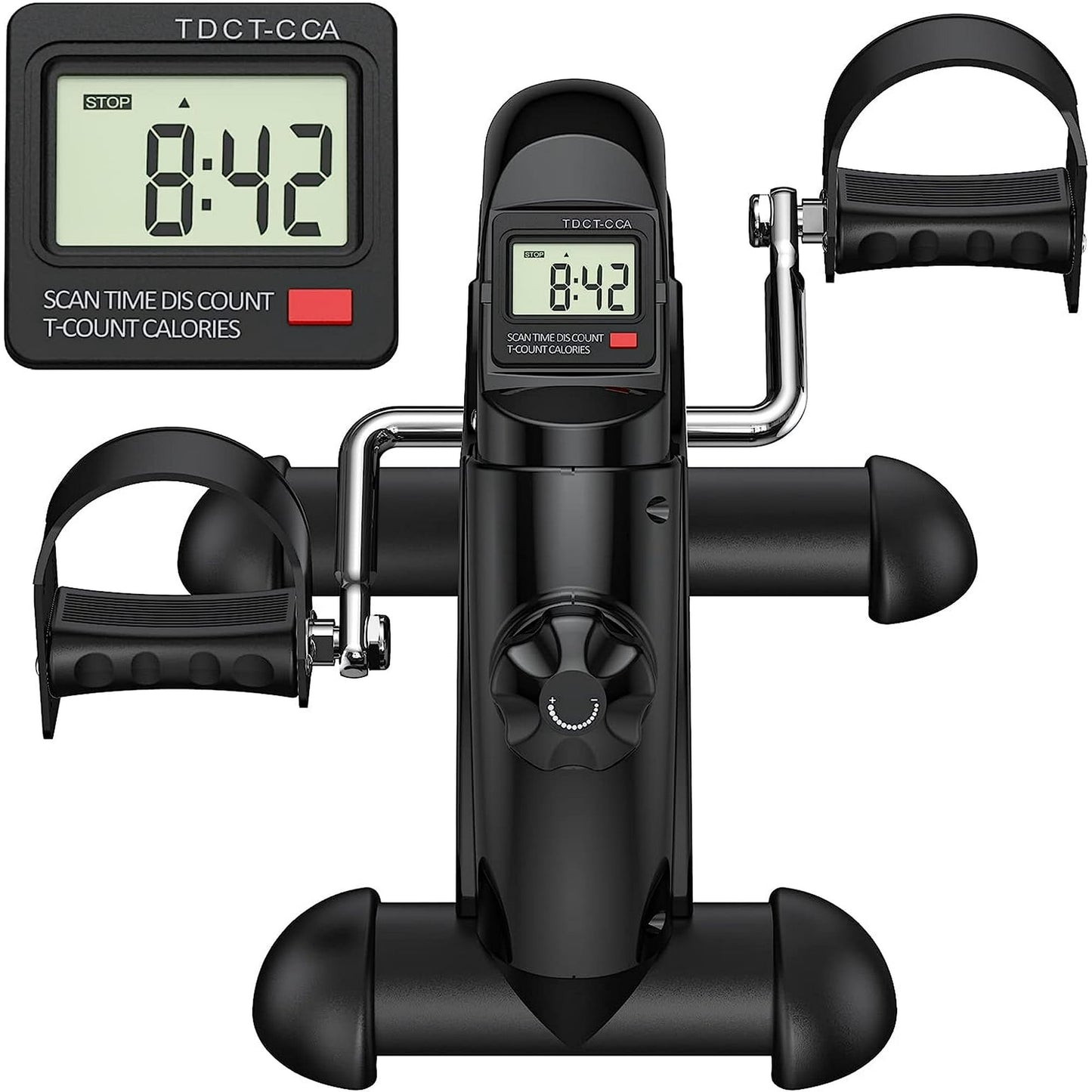 YOSUDA Mini Exercise Bike, Under Desk Bike Pedal Exerciser for Arm/Leg Exercise, Adjustable Magnetic Resistance Desk Cycle with LCD Screen Display for Home