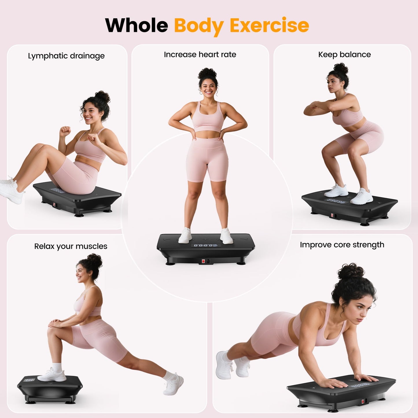 Feierdun Vibration Plate Exercise Machine, Power Waver Vibration Plate Platform Whole Body Vibration Plate Machine Helps Weight Loss