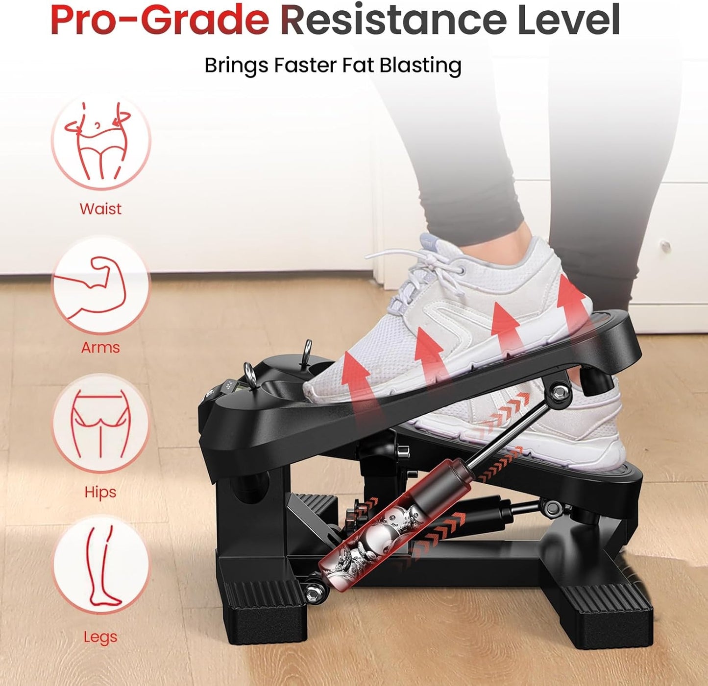FED FITNESS Stair Stepper Machine for Workout,350 LBS Capacity Twisting Stepper for Cardio Burning,Legs,Hips & Glutes,Fitness Equipment