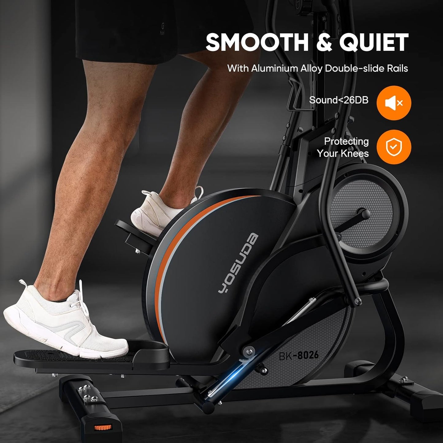 YOSUDA Pro Cardio Climber Stepping Elliptical Machine, 3-in-1 Elliptical Machine Stair Stepper Trainer with 16 Resistance