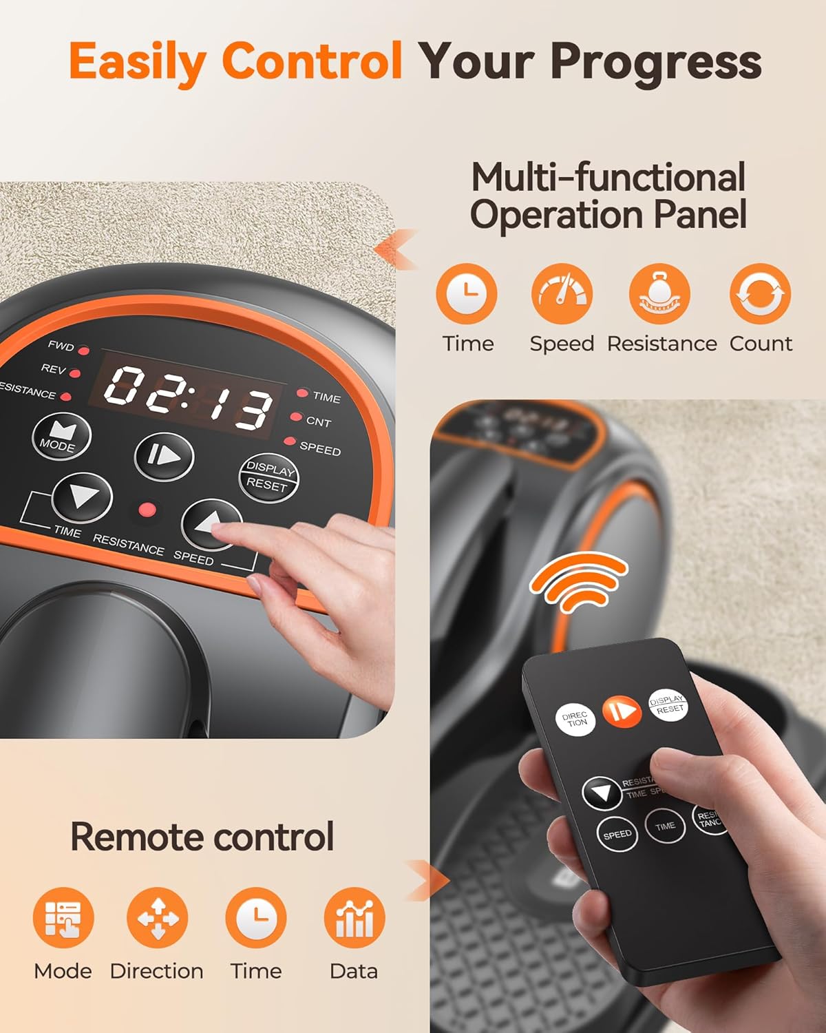 YOSUDA Under Desk Elliptical,Ellipse Leg Exerciser for Seniors Fully Assembled,Quiet & Portable Electric Seated Pedal Exerciser with 10 Level Resistances & Speeds