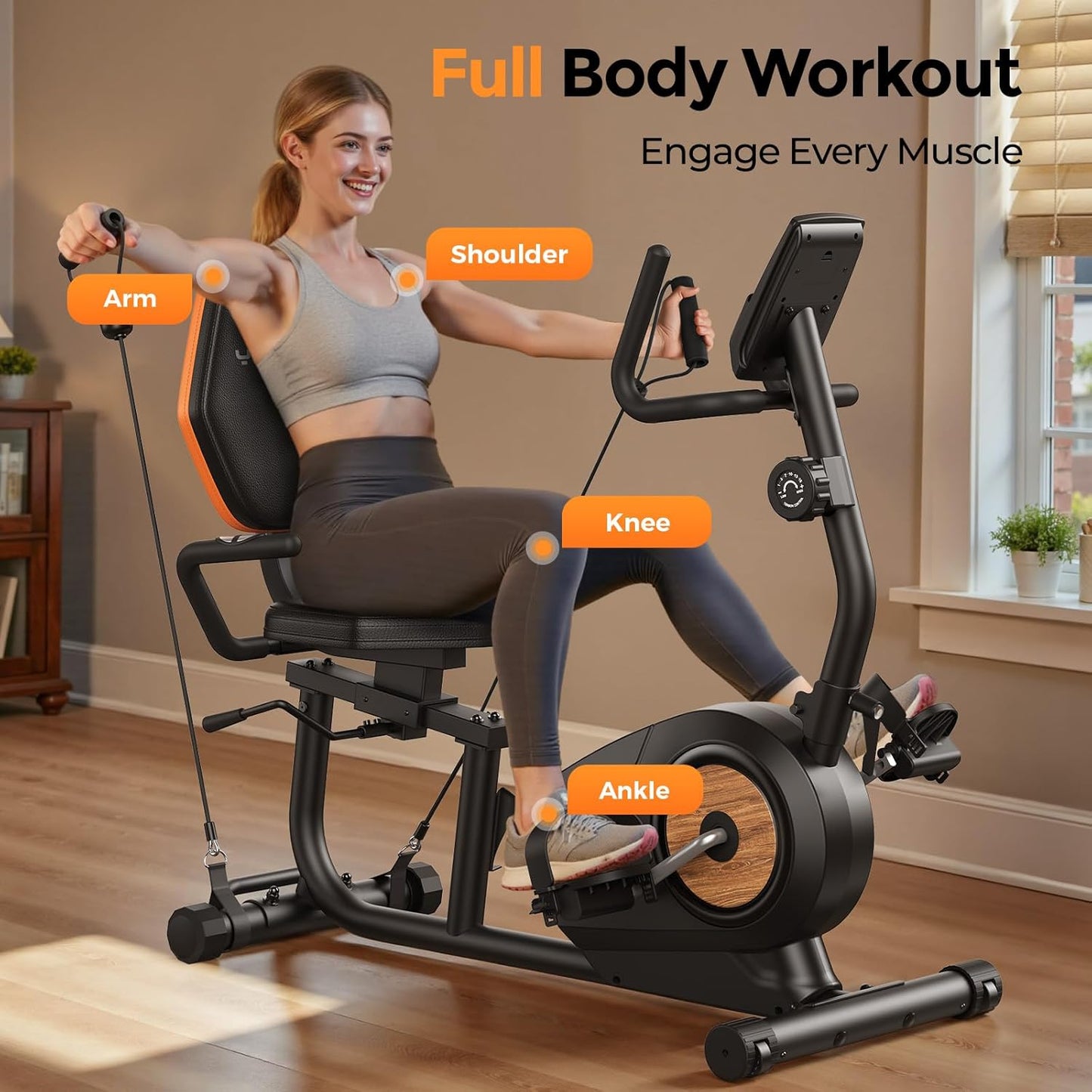 YOSUDA PRO Recumbent Exercise Bike for Home, Recumbent Stationary Bike for Seniors with 16 Level Resistance, Smart Workout APP, Magnetic Recumbent Bike for Adults