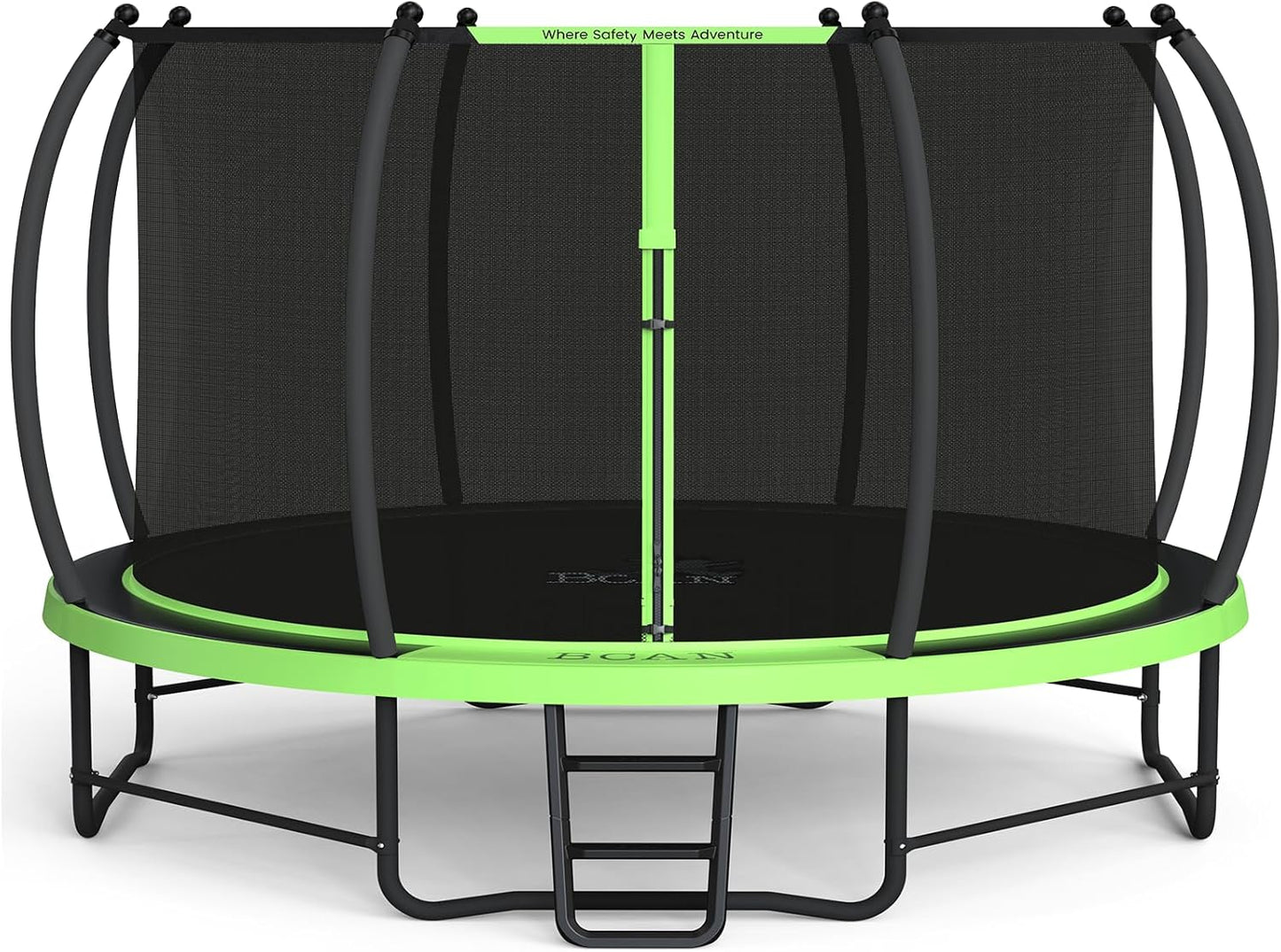 BCAN Recreational Trampoline with Enclosure for Kids Adults, ASTM Approved, Outdoor Trampolines with Ladder for Kids