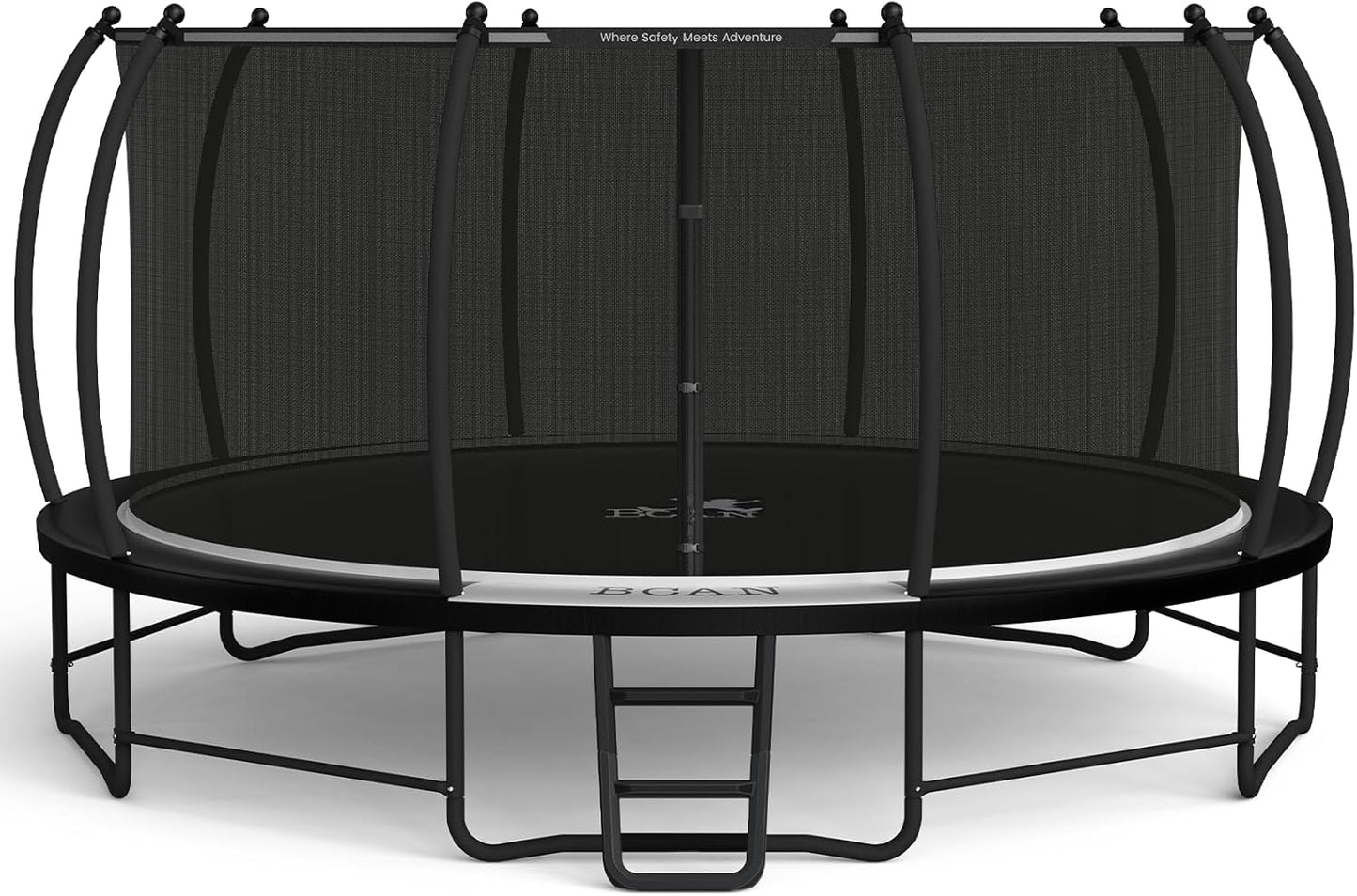 BCAN Recreational Trampoline with Enclosure for Kids Adults, ASTM Approved, Outdoor Trampolines with Ladder for Kids