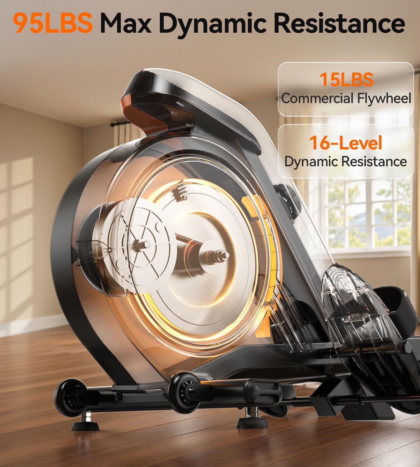 YOSUDA Magnetic Rowing Machine for Home - Rower Machine Use with Bluetooth, App Supported, Rowing Machine for Taller Power Athletes