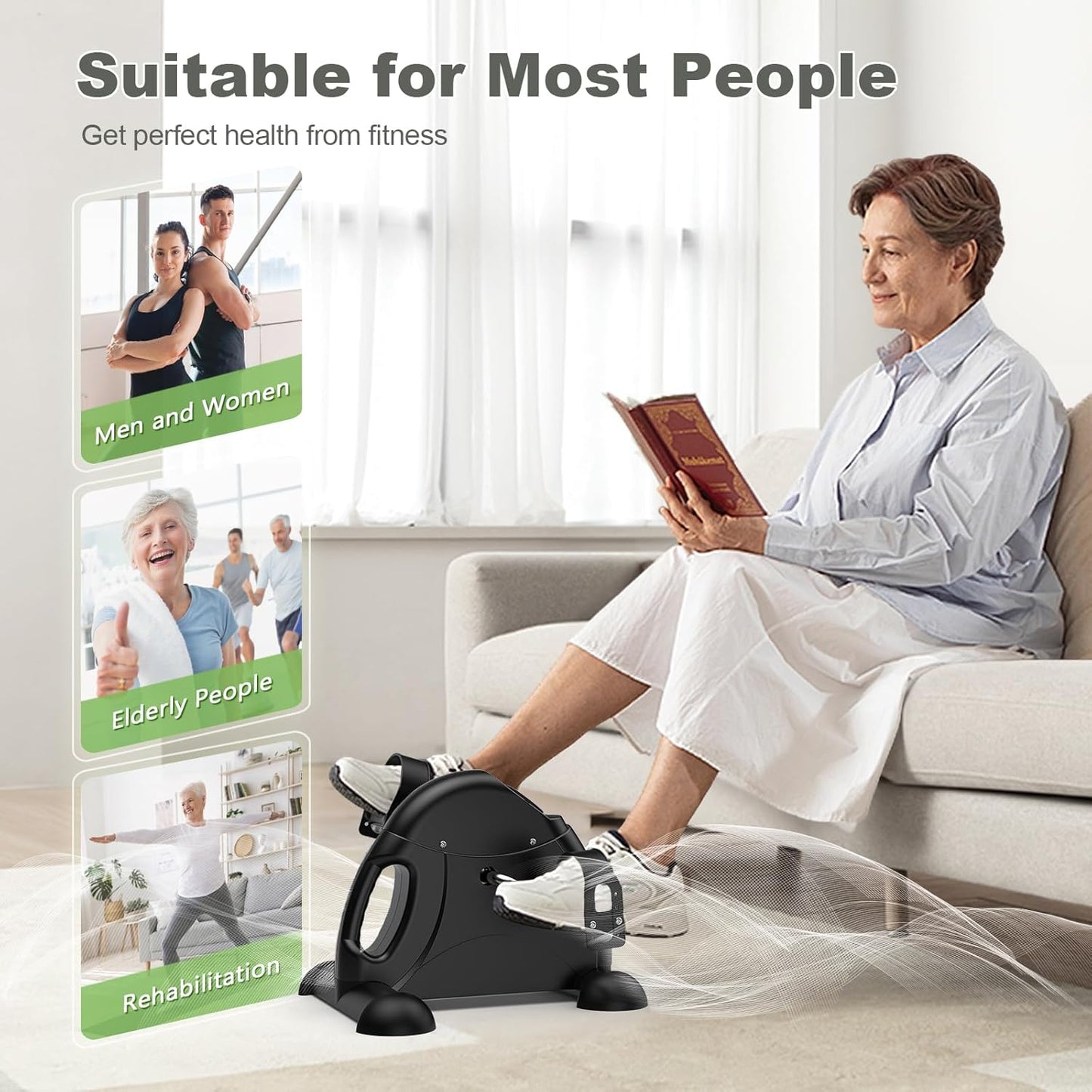 YOSUDA Mini Exercise Bike, Under Desk Bike Pedal Exerciser for Arm/Leg Exercise, Adjustable Magnetic Resistance Desk Cycle with LCD Screen Display for Home