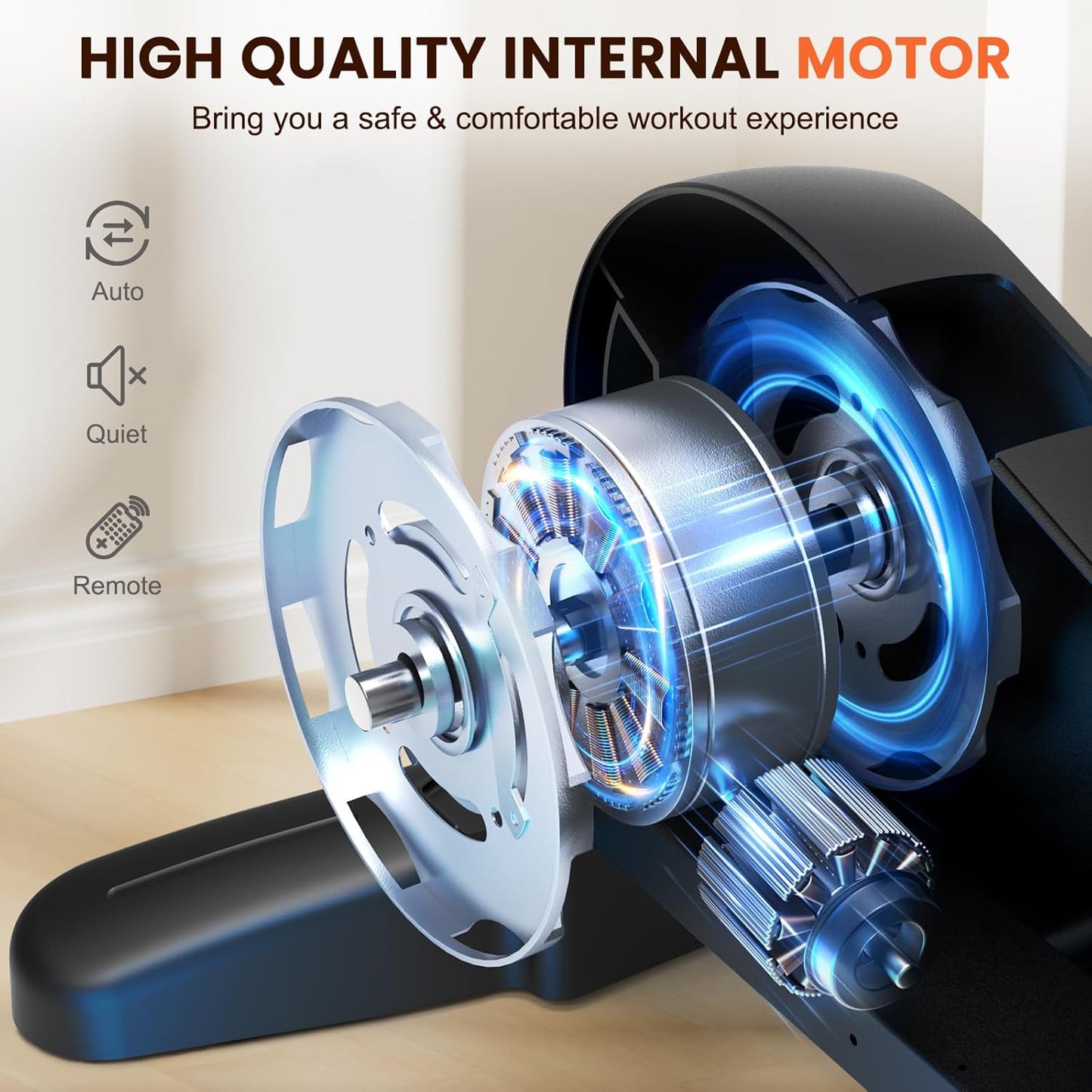 Mini Under Desk Exercise Bike Pedal Exerciser, Motorized Setting Bike Pedal Exerciser Leg/Arm Cycle for Senior, Physical Therapy, with 12 Adjustable Speed