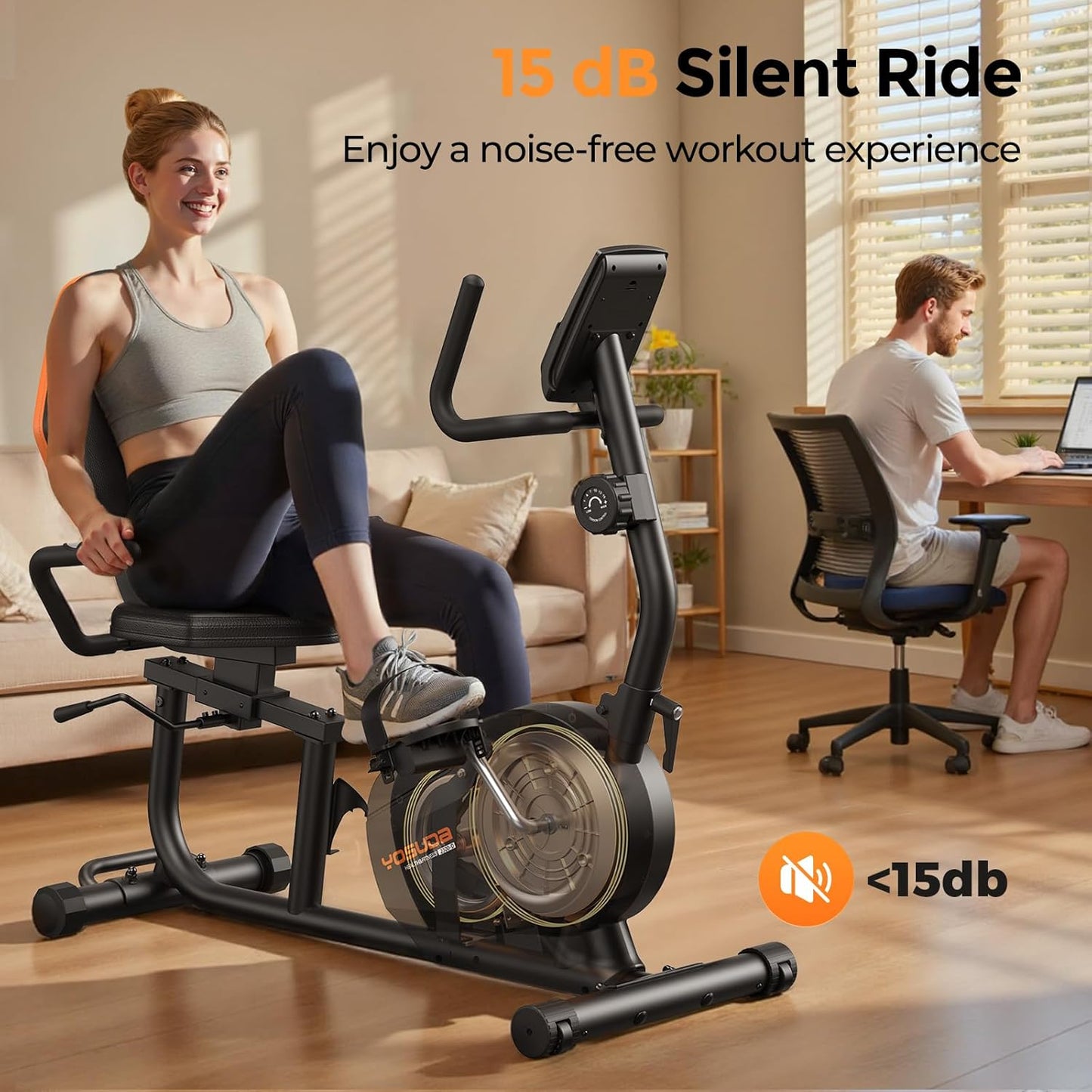 YOSUDA PRO Recumbent Exercise Bike for Home, Recumbent Stationary Bike for Seniors with 16 Level Resistance, Smart Workout APP, Magnetic Recumbent Bike for Adults