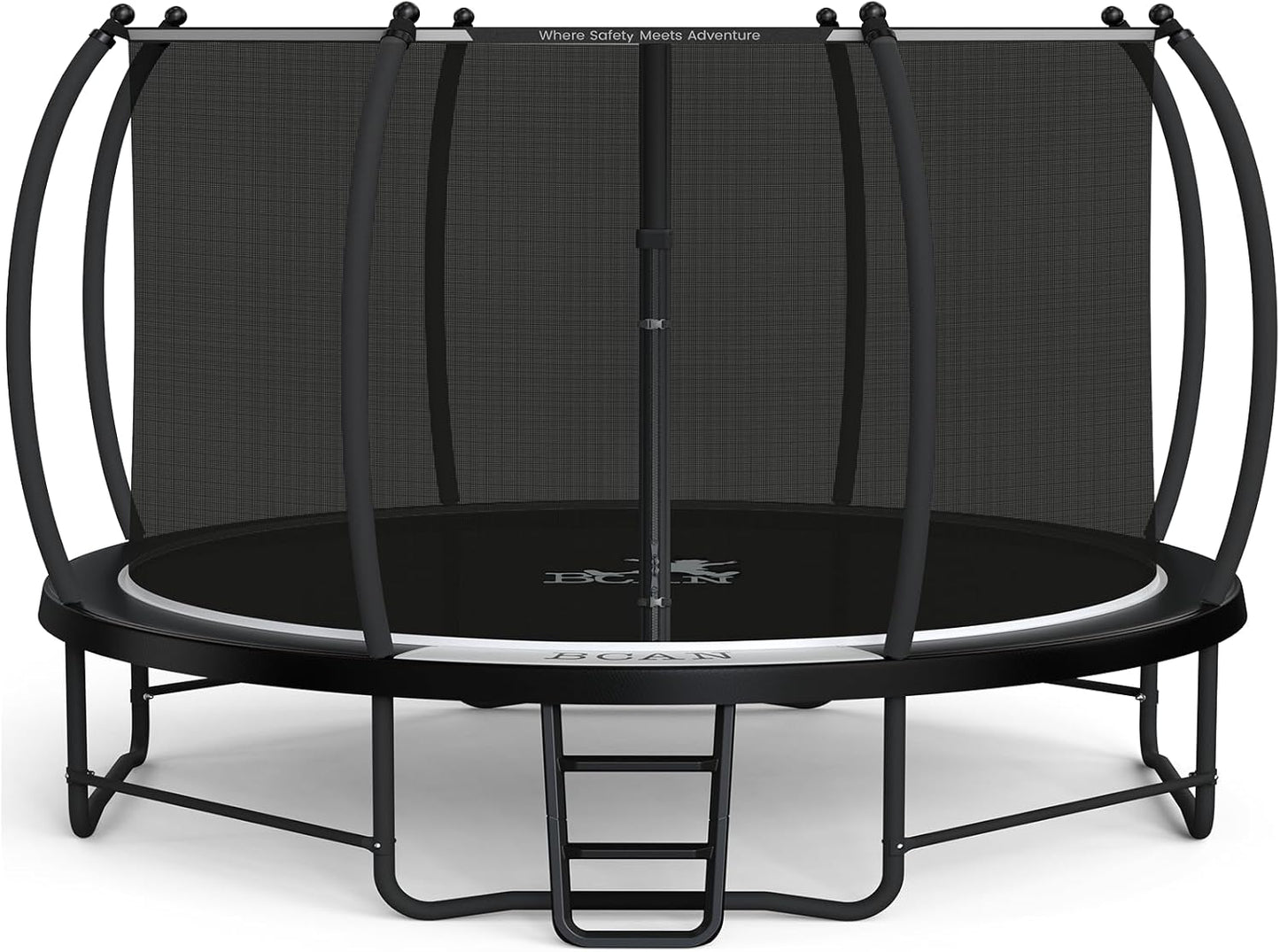 BCAN Recreational Trampoline with Enclosure for Kids Adults, ASTM Approved, Outdoor Trampolines with Ladder for Kids