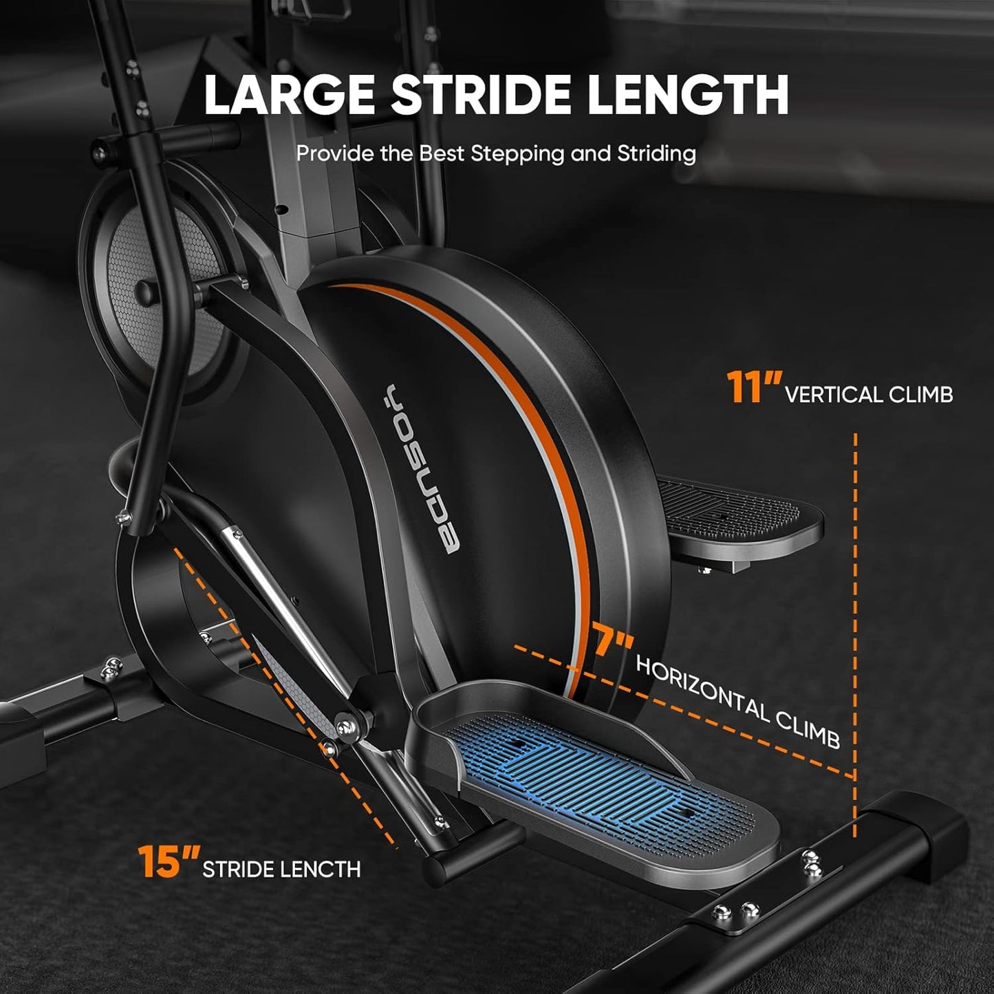 YOSUDA Pro Cardio Climber Stepping Elliptical Machine, 3-in-1 Elliptical Machine Stair Stepper Trainer with 16 Resistance