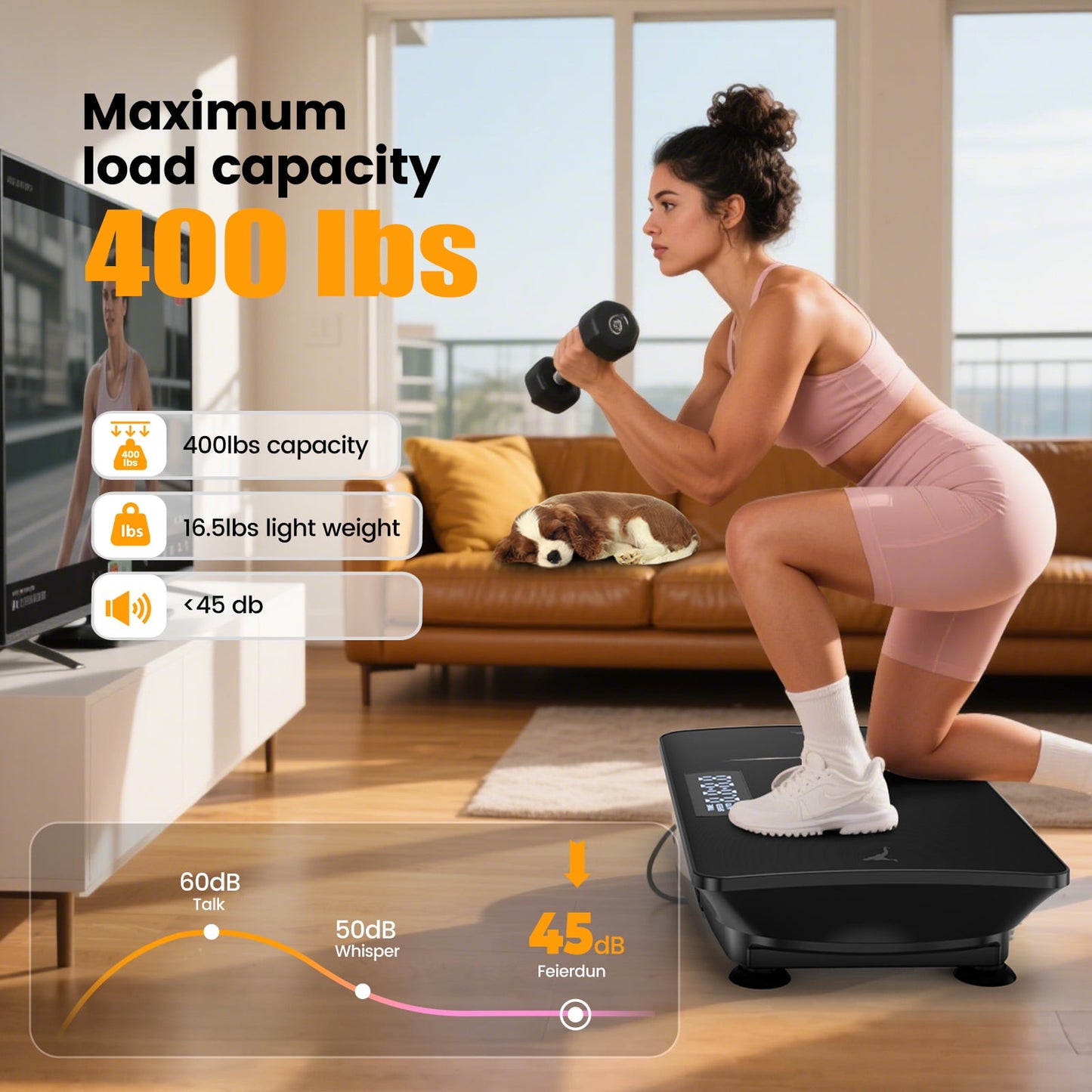 Feierdun Vibration Plate Exercise Machine, Power Waver Vibration Plate Platform Whole Body Vibration Plate Machine Helps Weight Loss