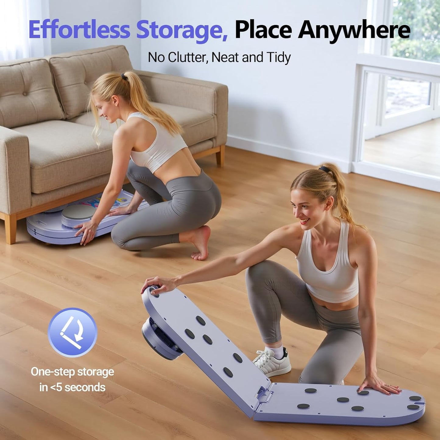Multifunctional Fitness Board With Automatic Rebound, Core Training Ab Roller, Foldable Workout Machines - Full Body Workout Equipment, Home Pilates