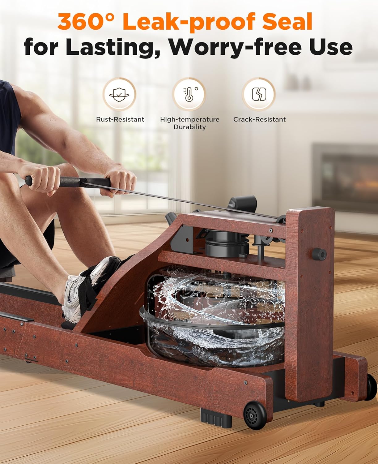 YOSUDA Water Rowing Machines for Home Use- Foldable Rower Machine 400LBS Weight Capacity with Dedicated Monitor & Bluetooth APP, Comfortable Seat