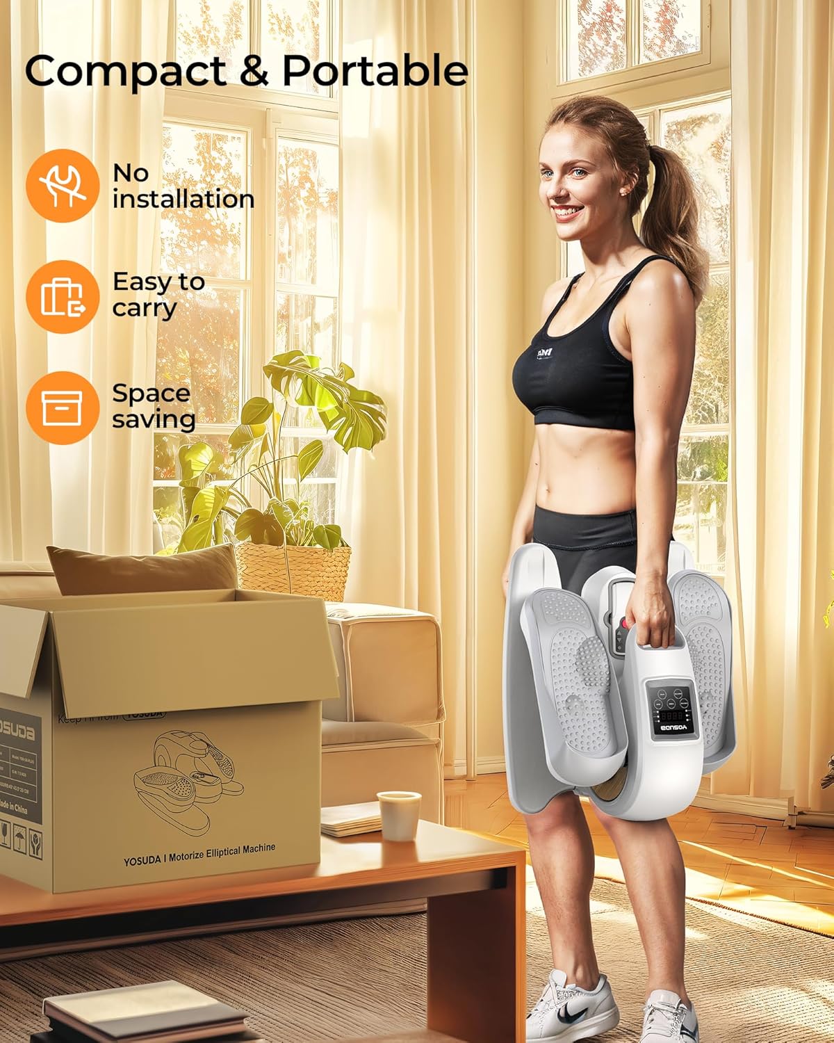 YOSUDA Under Desk Elliptical Machine for Seniors,Quiet & Portable Electric Exerciser