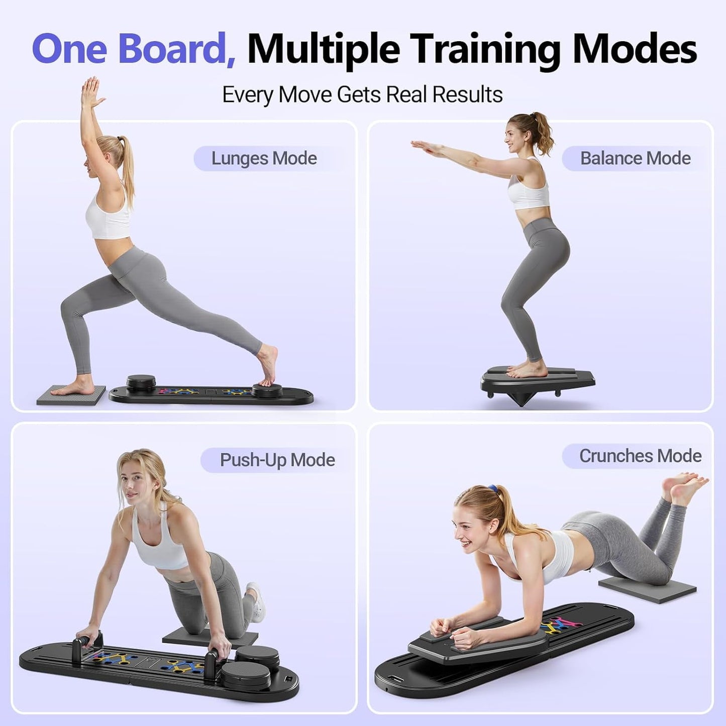 Multifunctional Fitness Board With Automatic Rebound, Core Training Ab Roller, Foldable Workout Machines - Full Body Workout Equipment, Home Pilates