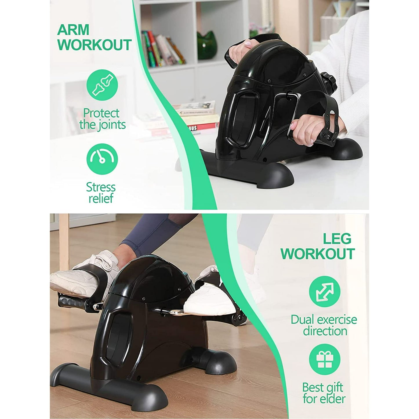YOSUDA Mini Exercise Bike, Under Desk Bike Pedal Exerciser for Arm/Leg Exercise, Adjustable Magnetic Resistance Desk Cycle with LCD Screen Display for Home