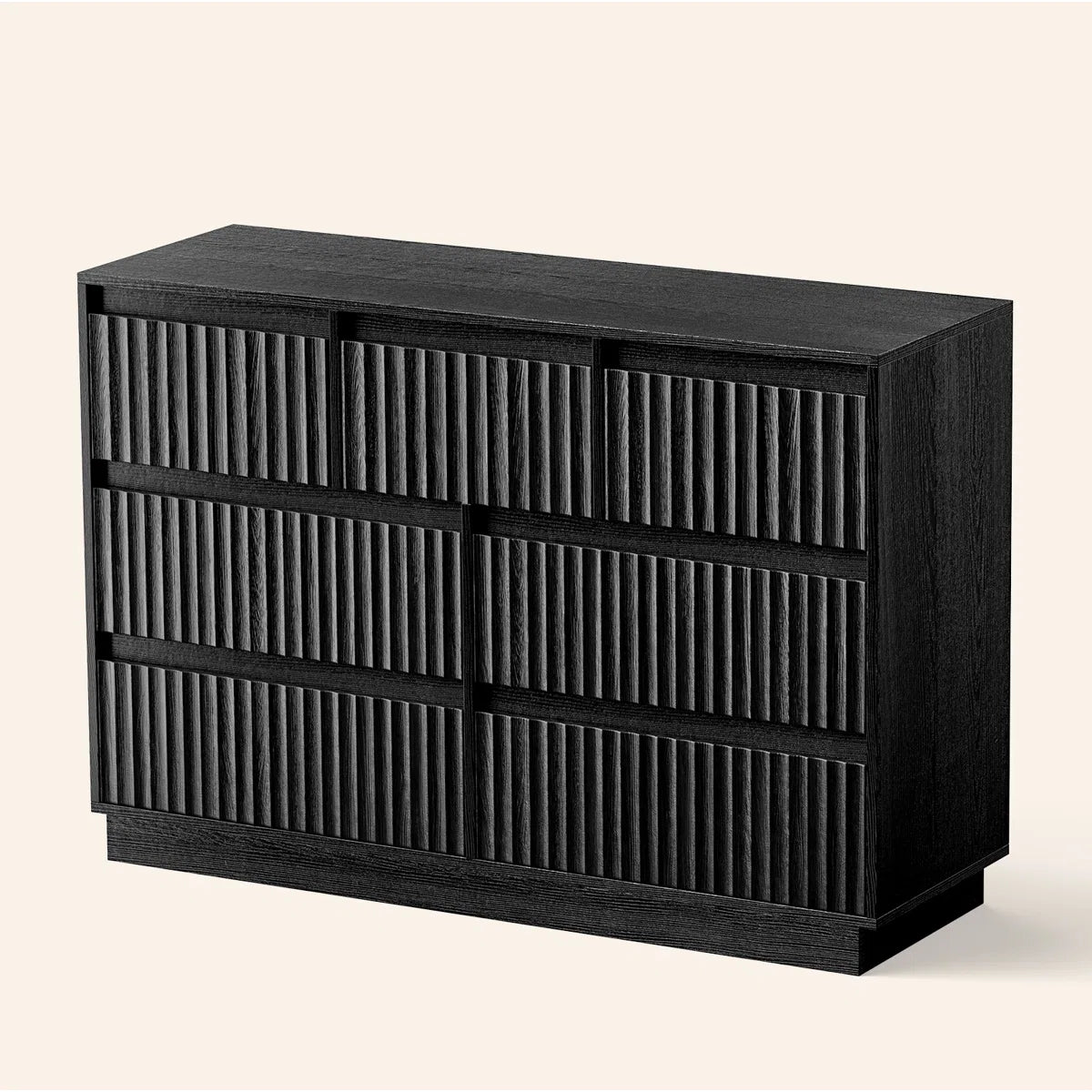 KOLIGEY 7-Drawer Dresser 47"W Double Dresser With Waveform Fluted Panel