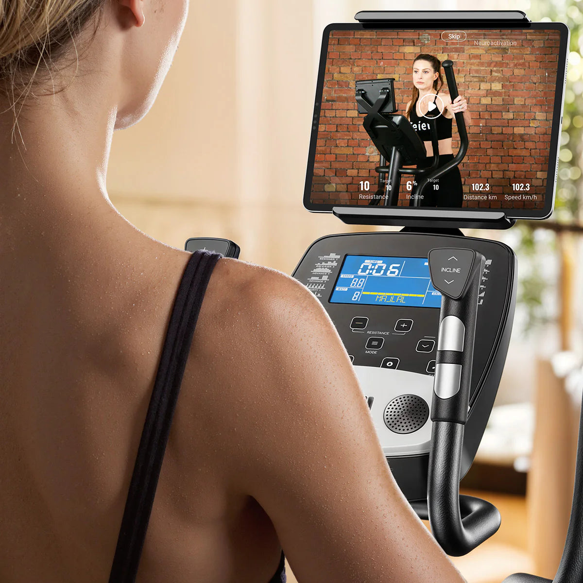 YOSUDA Dolphin Electromagnetic Elliptical Machine - Low-Impact Cardio Trainer with 32 Resistance Levels, LCD Monitor, and Silent Smooth Motion
