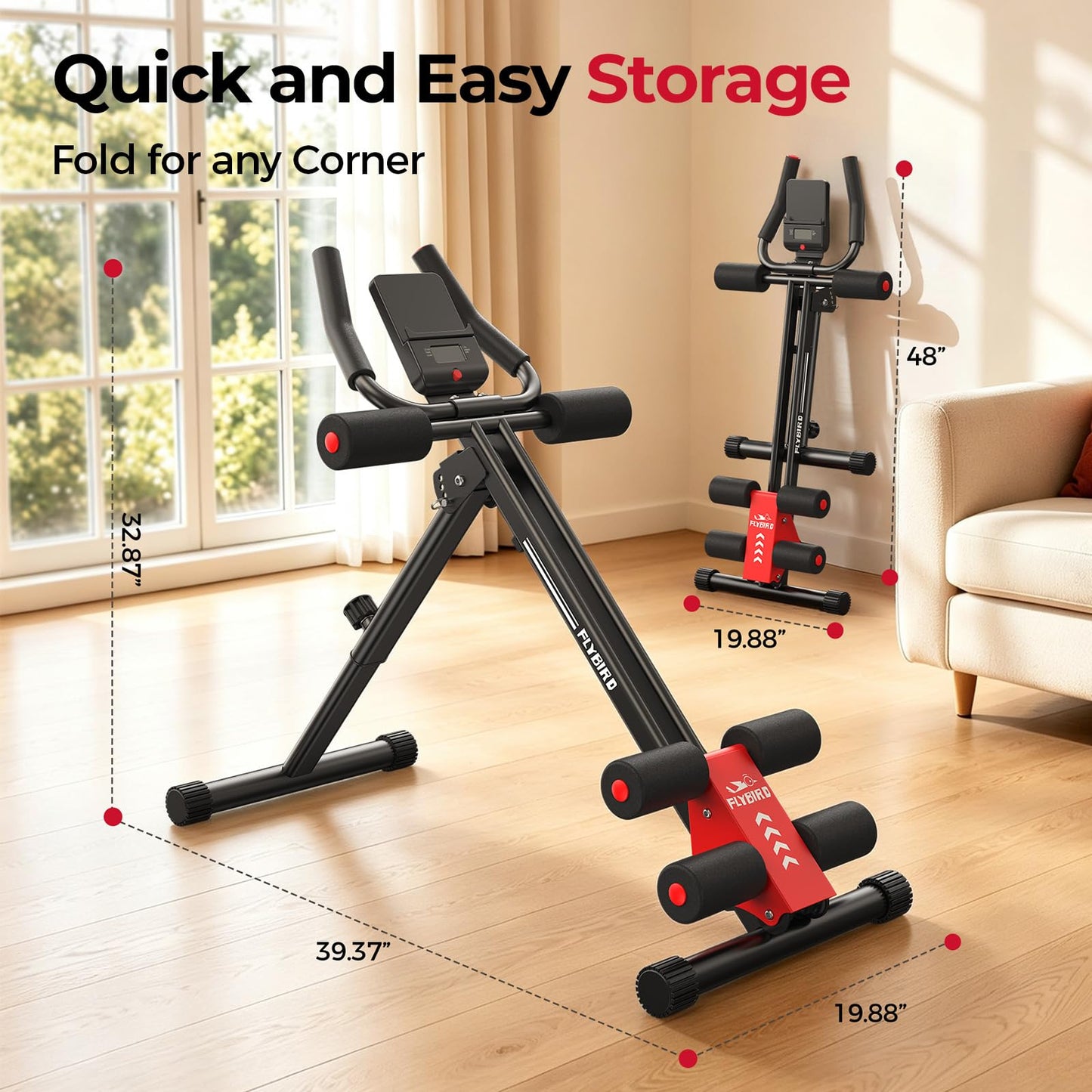 FLYBIRD Adjustable Ab Workout Equipment, Full Body Strength Training