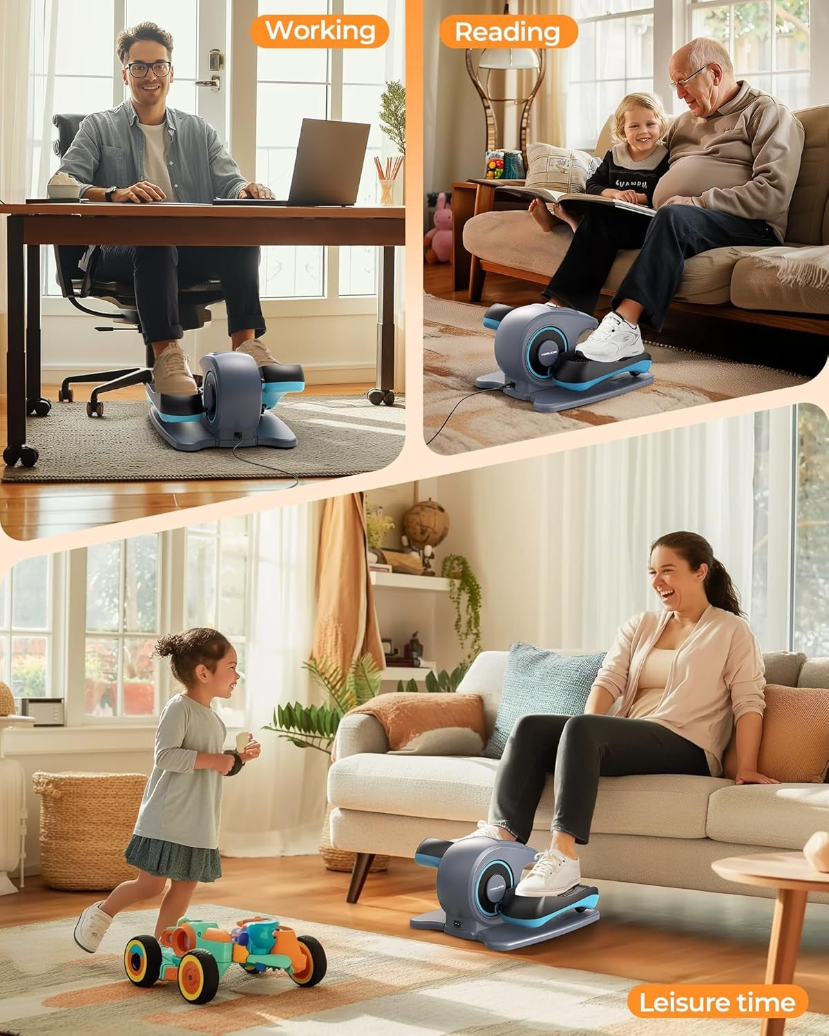 YOSUDA Under Desk Elliptical Electric, Elliptical Machine for Seniors,Fully Assembled Seated Pedal Exerciser with Remote Control