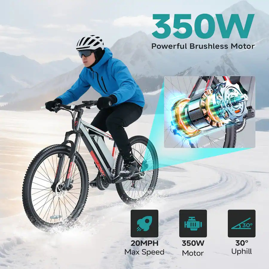 QNUT - VICTOR 2.0 PRO 26in Lightweight Electric Bike, Aluminum Frame, Commuter E-Bike with Disc Brakes