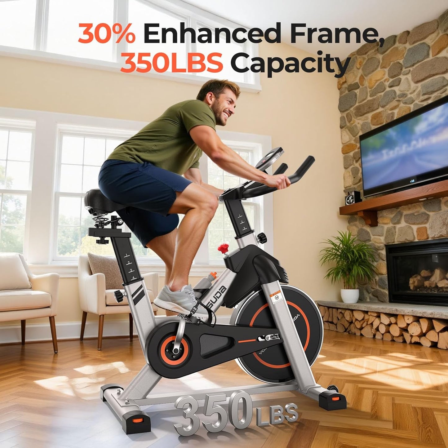 YOSUDA Plus Model Exercise Bike, Indoor Cycling Bike Stationary, 350LB Weight Capacity