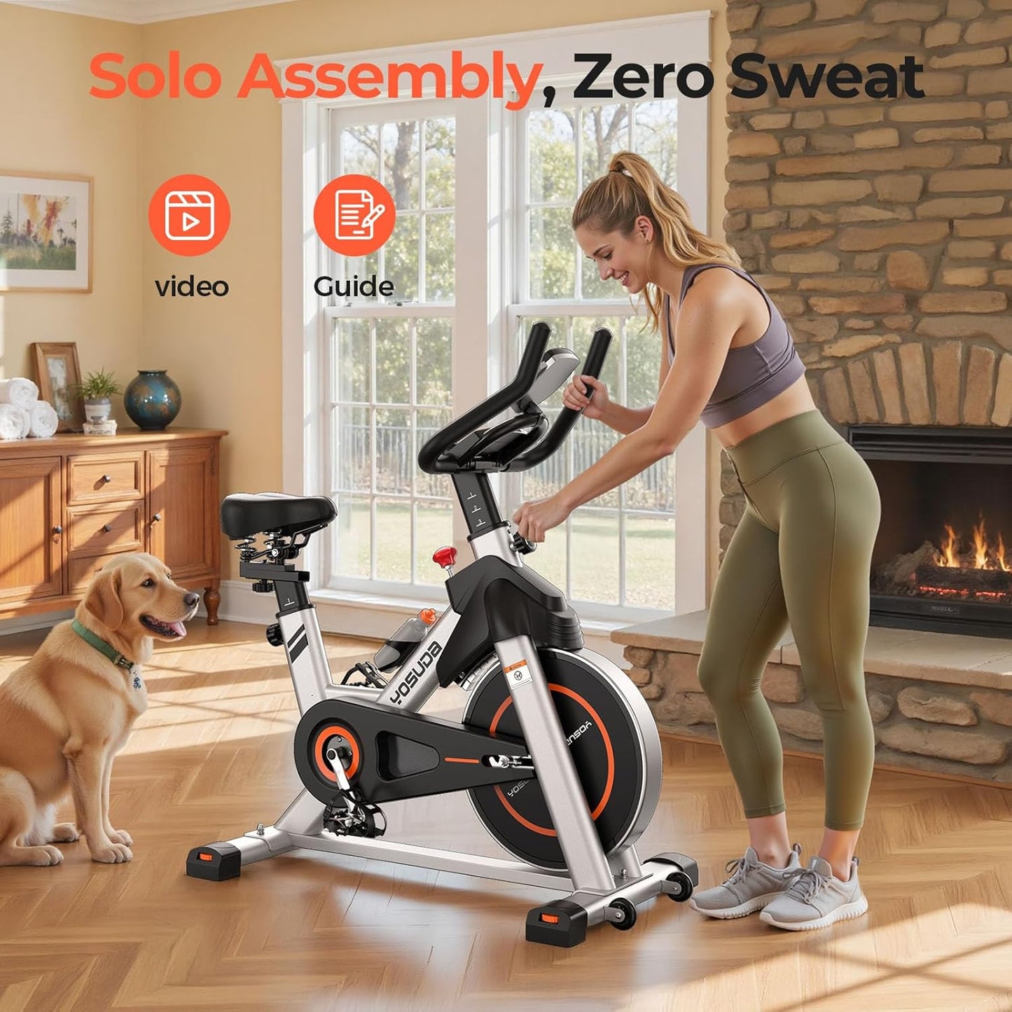YOSUDA Plus Model Exercise Bike, Indoor Cycling Bike Stationary, 350LB Weight Capacity