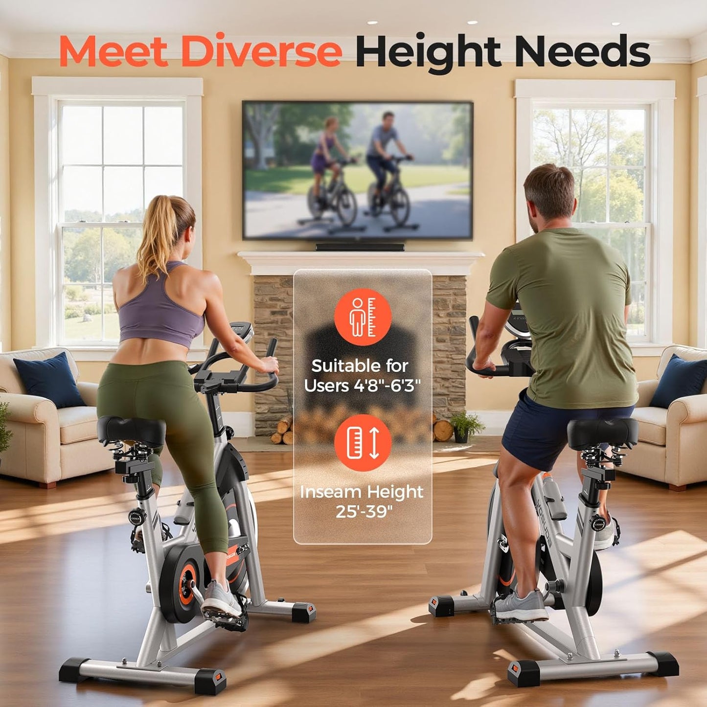 YOSUDA Plus Model Exercise Bike, Indoor Cycling Bike Stationary, 350LB Weight Capacity