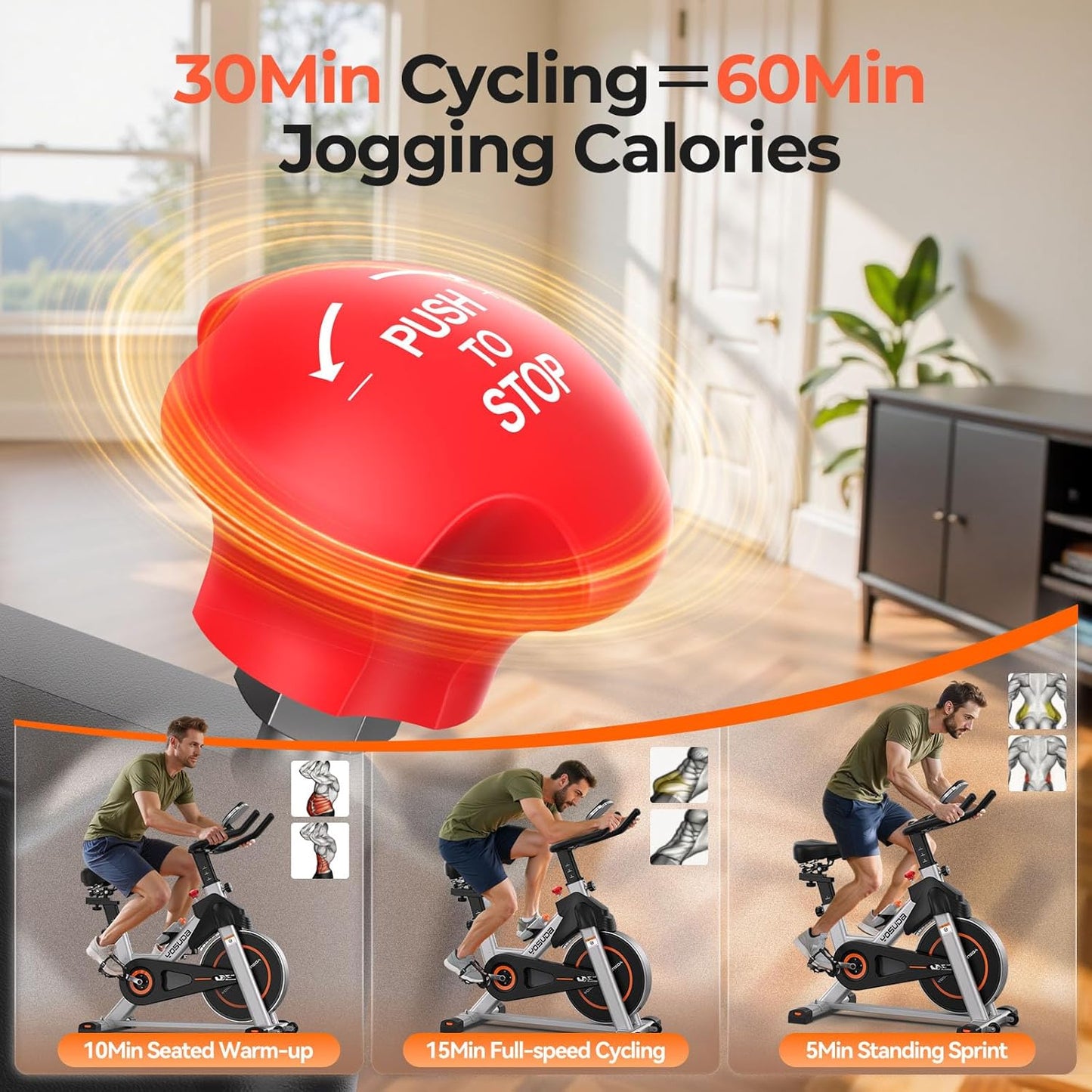 YOSUDA Plus Model Exercise Bike, Indoor Cycling Bike Stationary, 350LB Weight Capacity