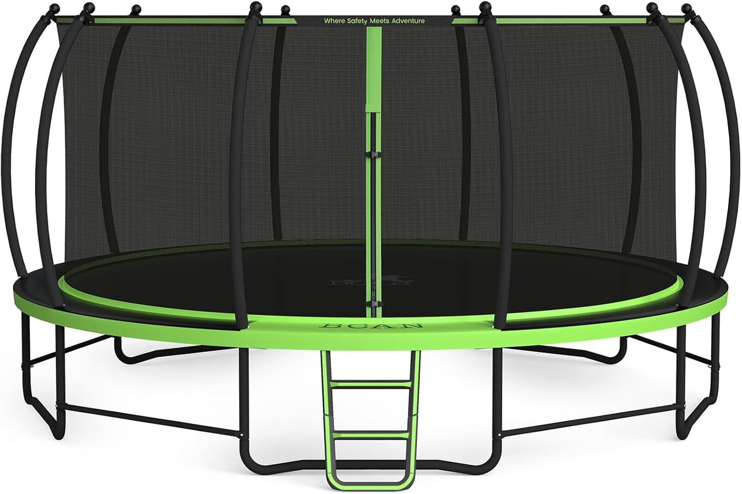BCAN 16FT Recreational Trampoline with Enclosure for Kids Adults, ASTM Approved, Outdoor Trampolines with Ladder for Kids