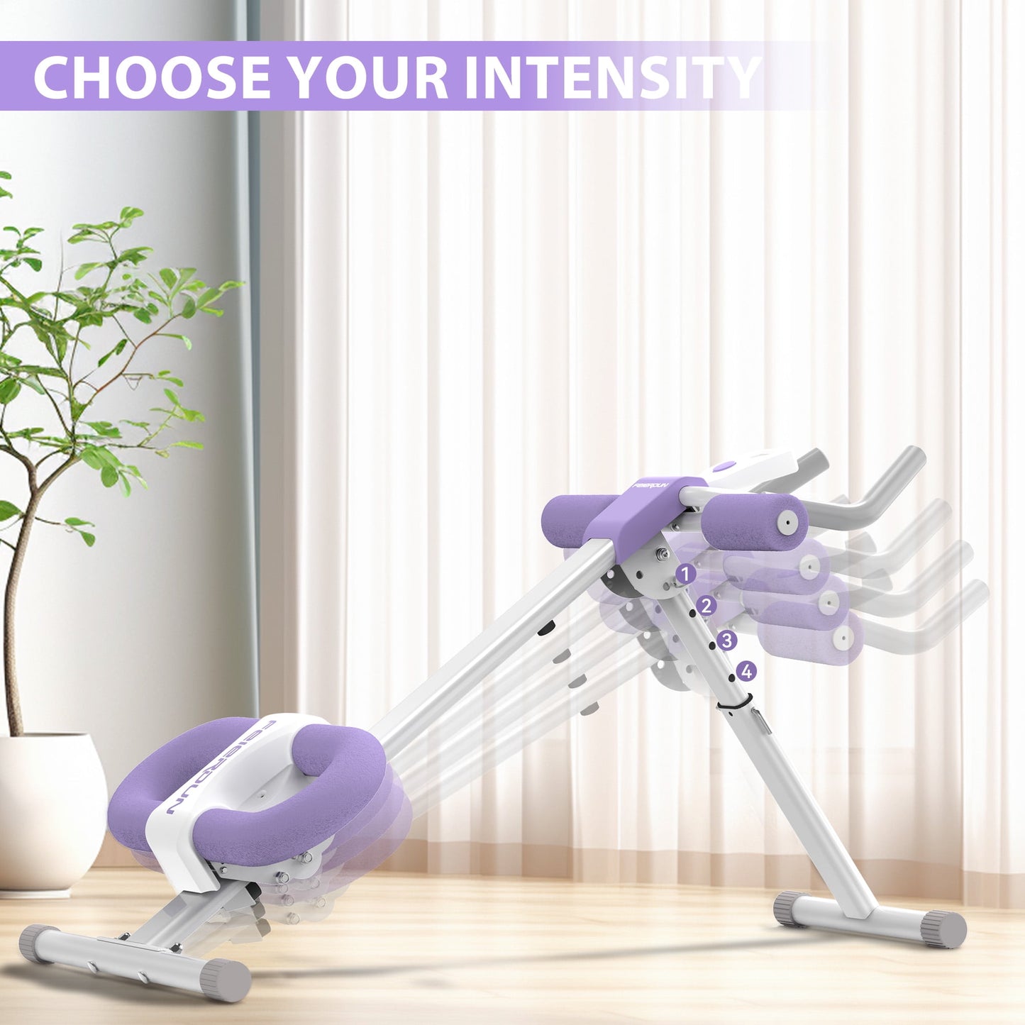 Foldable Ab Machine, Adjustable Ab Machine Full Body Workout for Home Gym, Core & Abdominal Trainer Fitness Equipment for Body Shaping with LCD Display