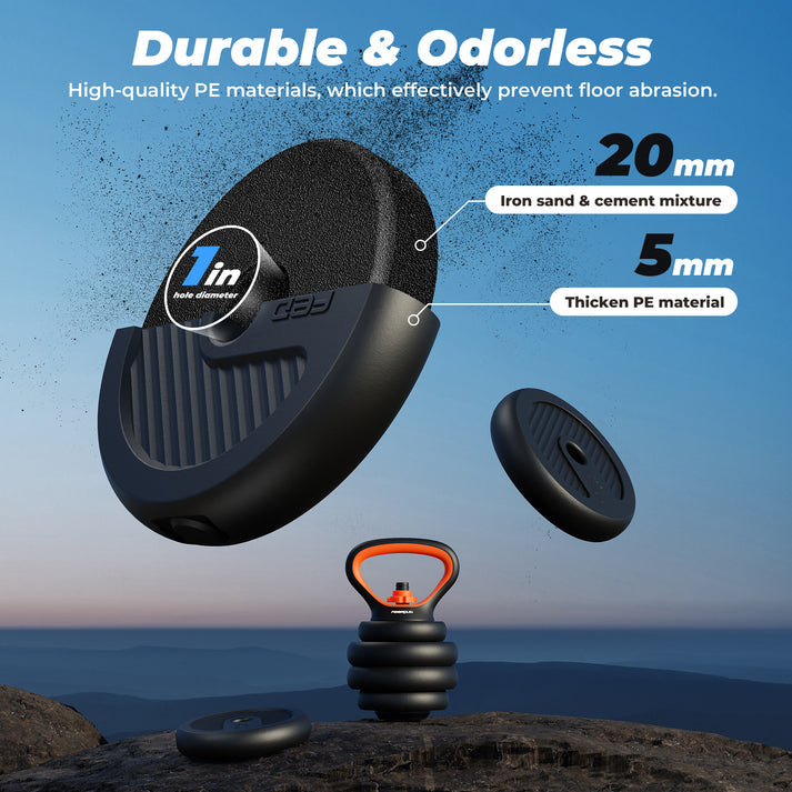 FLYBIRD 90lb Weight Set with Connector Bar, 4 in 1 Workout Gear with Dumbbell