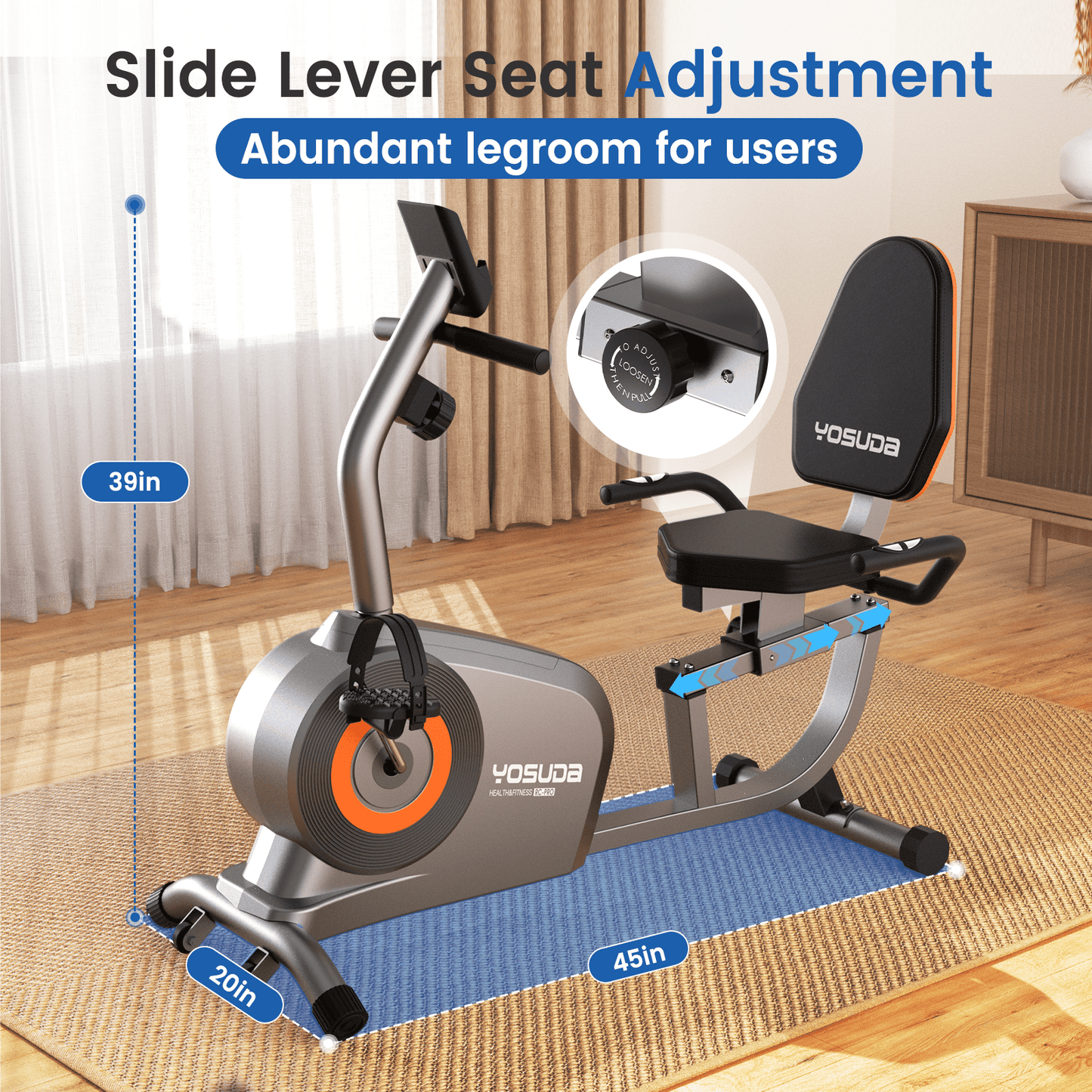 Yosuda Recumbent Exercise Bike for Senior for Home with 350lbs Capacity