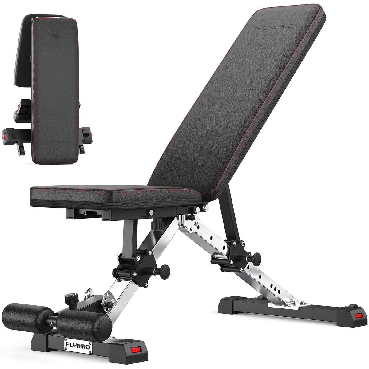FED FITNESS Adjustable Weight Bench - Heavy Duty Foldable Bench for Full Body Workout, 1000+ lbs Capcity for Home Gym Fitness Exercise Utility