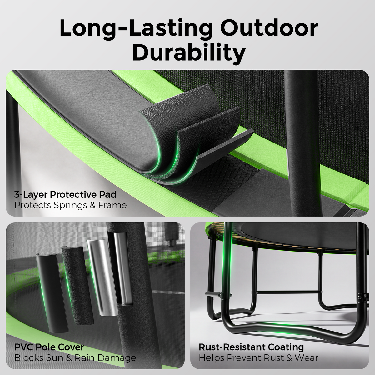 BCAN 16FT Recreational Trampoline with Enclosure for Kids Adults, ASTM Approved, Outdoor Trampolines with Ladder for Kids