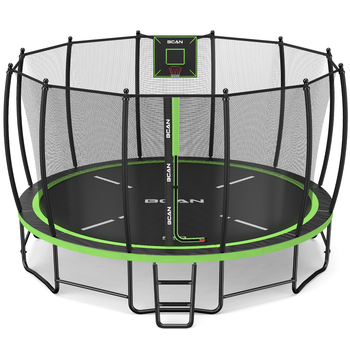 BCAN 16FT Recreational Trampoline with Enclosure for Kids Adults, ASTM Approved, Outdoor Trampolines with Ladder for Kids