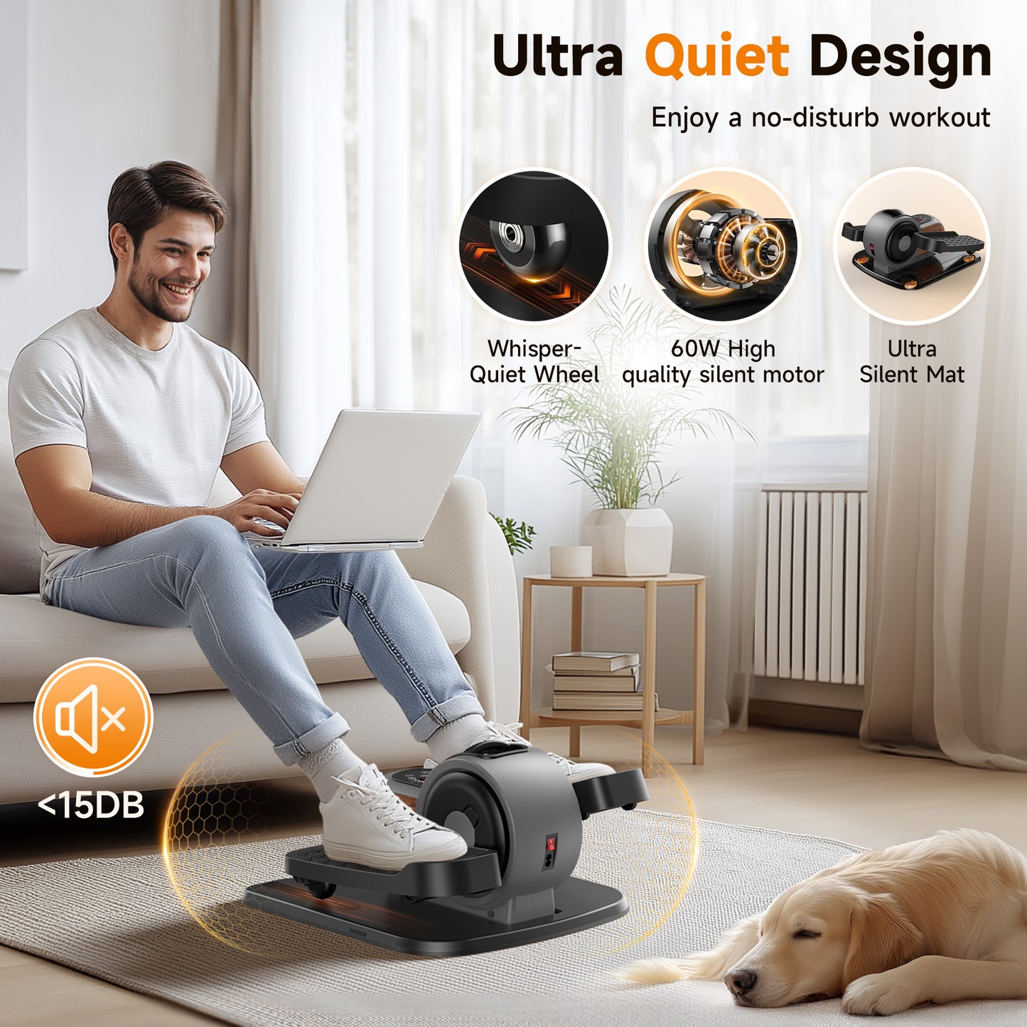 YOSUDA Under Desk Elliptical Machine,  Elliptical Leg Exerciser Portable Electric Seated Pedal Exerciser