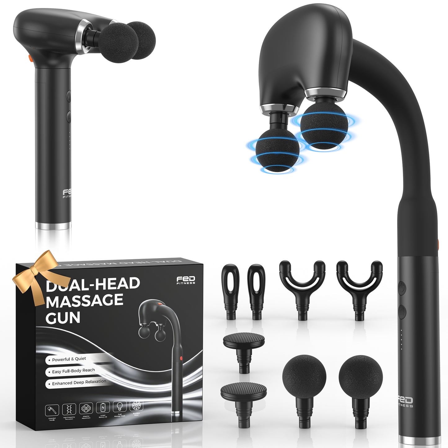 FED FITNESS Massage Gun, Deep Tissue Back Massage for Athletes for Pain Relief