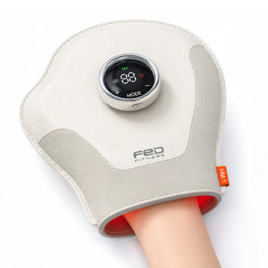FED FITNESS Upgraded Hand Massager -with Heat & Compression for Arthritis and Carpal Tunnel Relief from Wrist to Palm and Finger