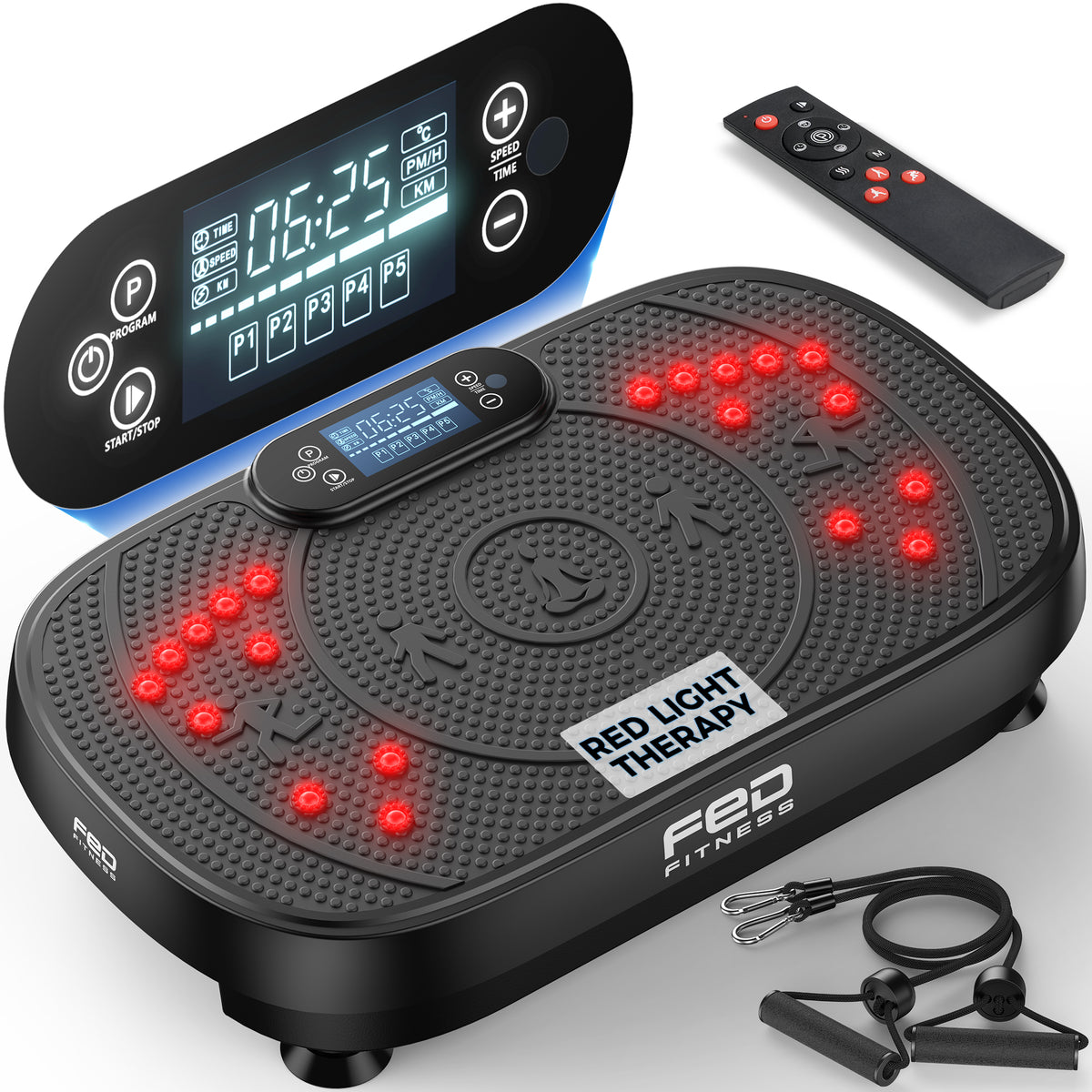 FEIERDUN Vibration Plate Exercise Machine, Curved Vibration Plate for Lymphatic Drainage Weight Loss