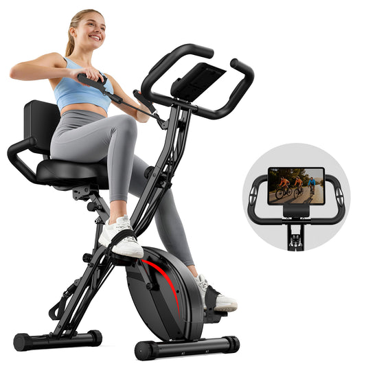 FED FITNESS 5 IN 1 Folding Exercise Bike with 6.6 LBS Flywheel & 16 Levels of Resistance, 330LB Weight Capacity Indoor Workout Cycling Bike for Home Gym (4.4)  92 ratings
