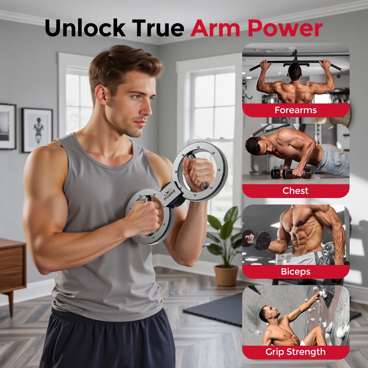 FLYBIRD Burn Machine Arm Exercise Equipment with 12LB Adjustable Resistance