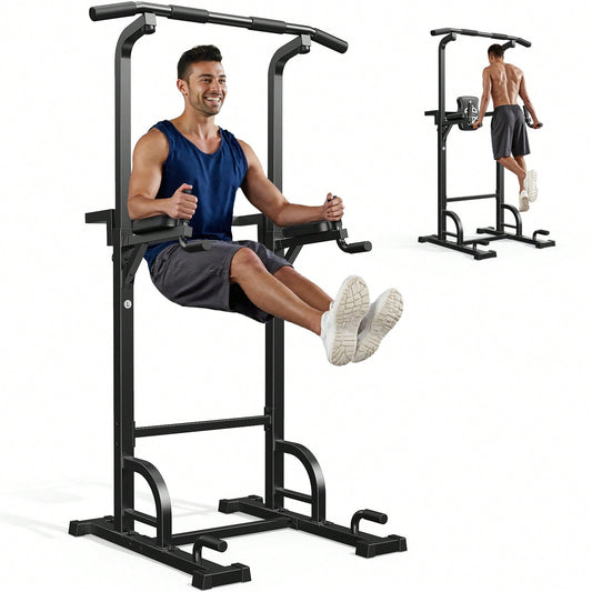 FED FITNESS Adjustable Power Tower 450lbs Max Weight Dip Station Pull up Bar Power Rack Push up Resistance Band for Home Gym