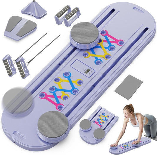 Multifunctional Fitness Board With Automatic Rebound, Core Training Ab Roller, Foldable Workout Machines - Full Body Workout Equipment, Home Pilates