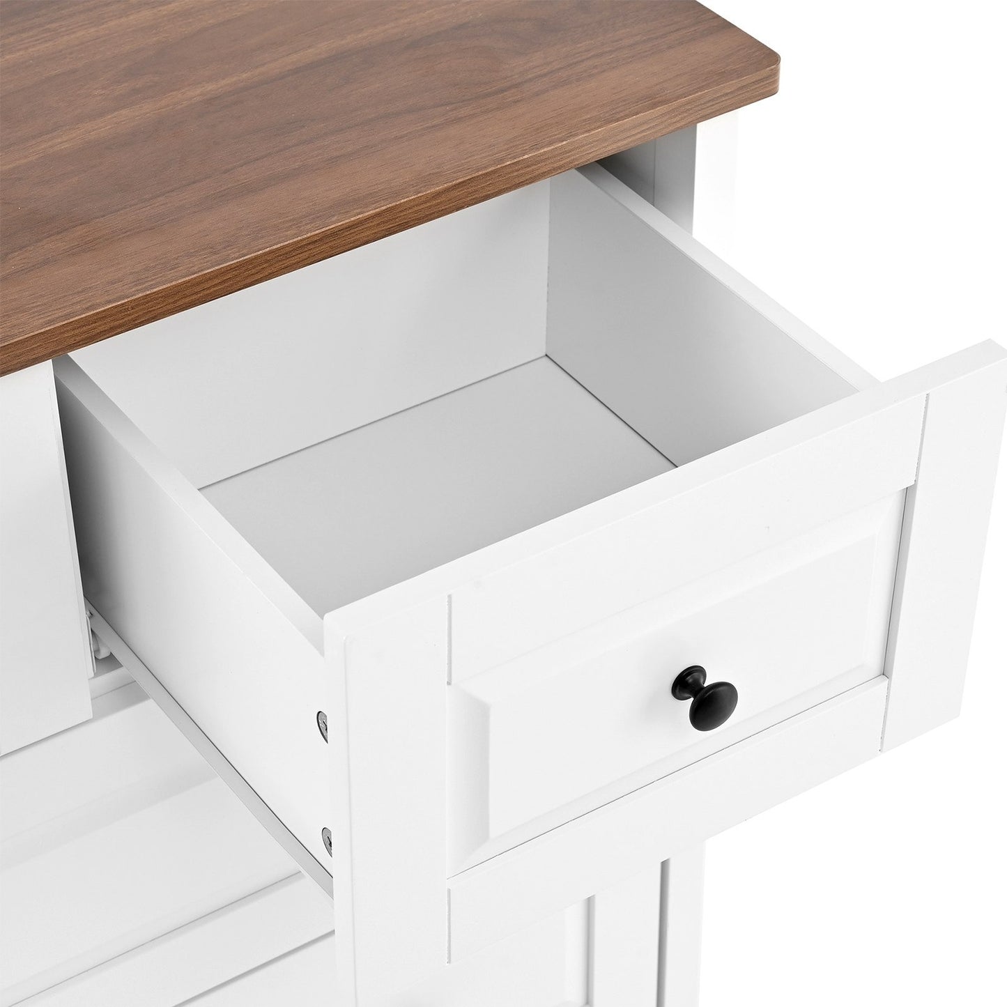 Bedroom White Dresser 4 Drawers Spacious Storage Organizer Chest with Brushed Metal Handle for Living Room