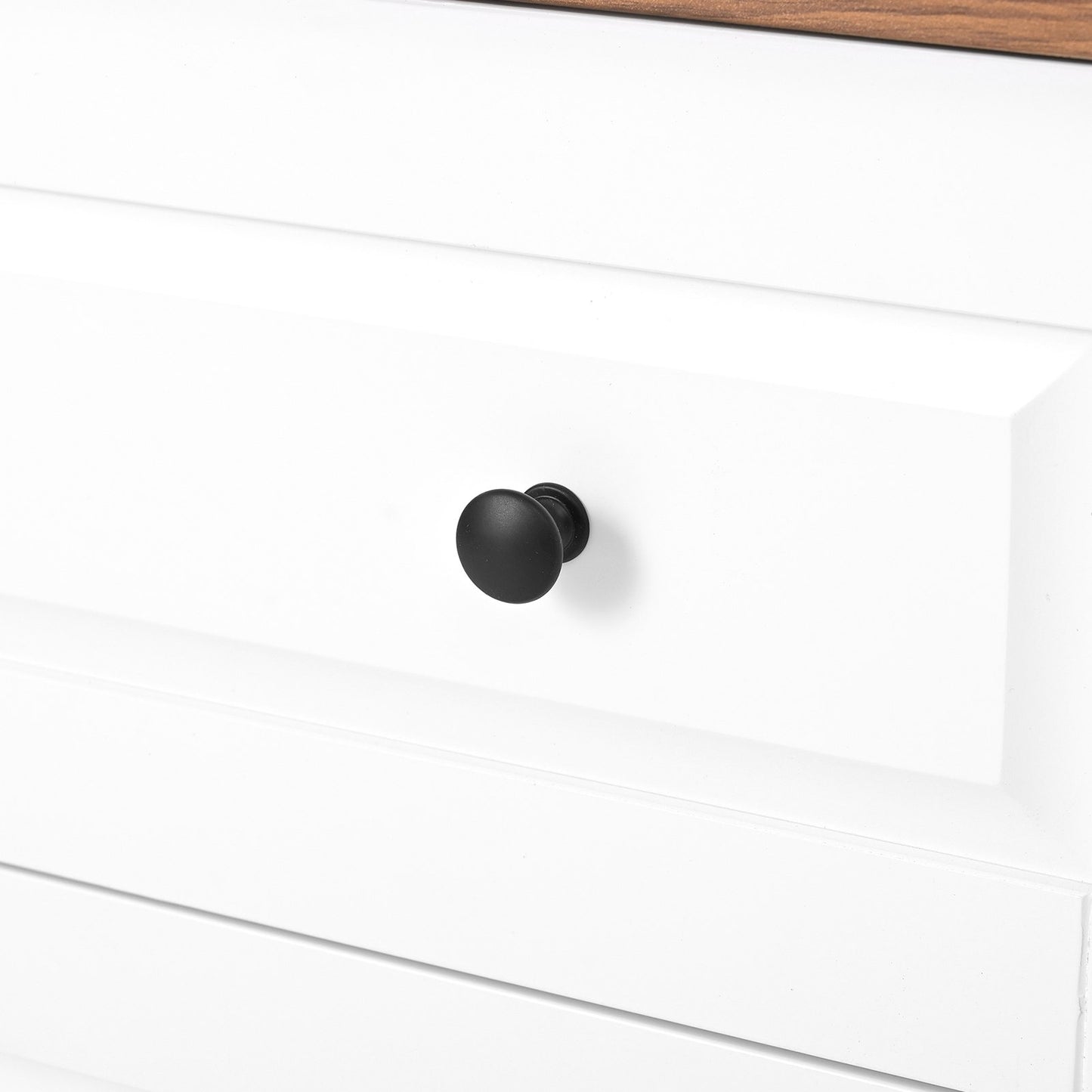 Bedroom White Dresser 4 Drawers Spacious Storage Organizer Chest with Brushed Metal Handle for Living Room