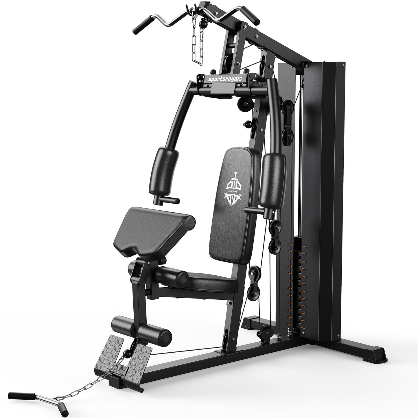 Sportsroyals Multifunctional Home Gym Equipment, Workout Station with 154LBS Weight Stack